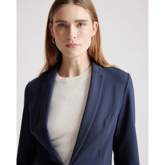 QUINCE Navy Ultra-Stretch Black Ponte Blazer NWT Size XS - Picture 5 of 13